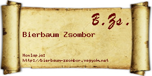 Bierbaum Zsombor névjegykártya